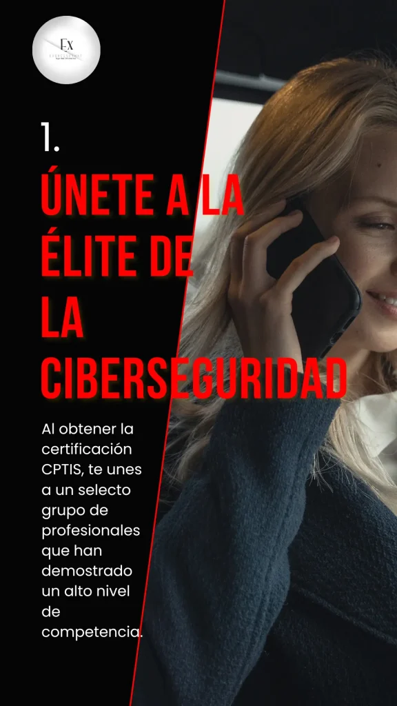 Mujer rubia sonriendo mientras habla por teléfono, simbolizando la élite de la ciberseguridad.